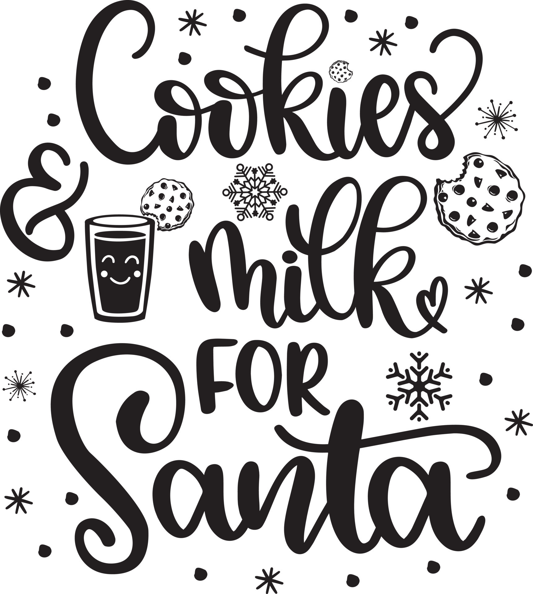 Cookies And Milk For Santa 3 Christmas Vector file 10352539 Vector Art