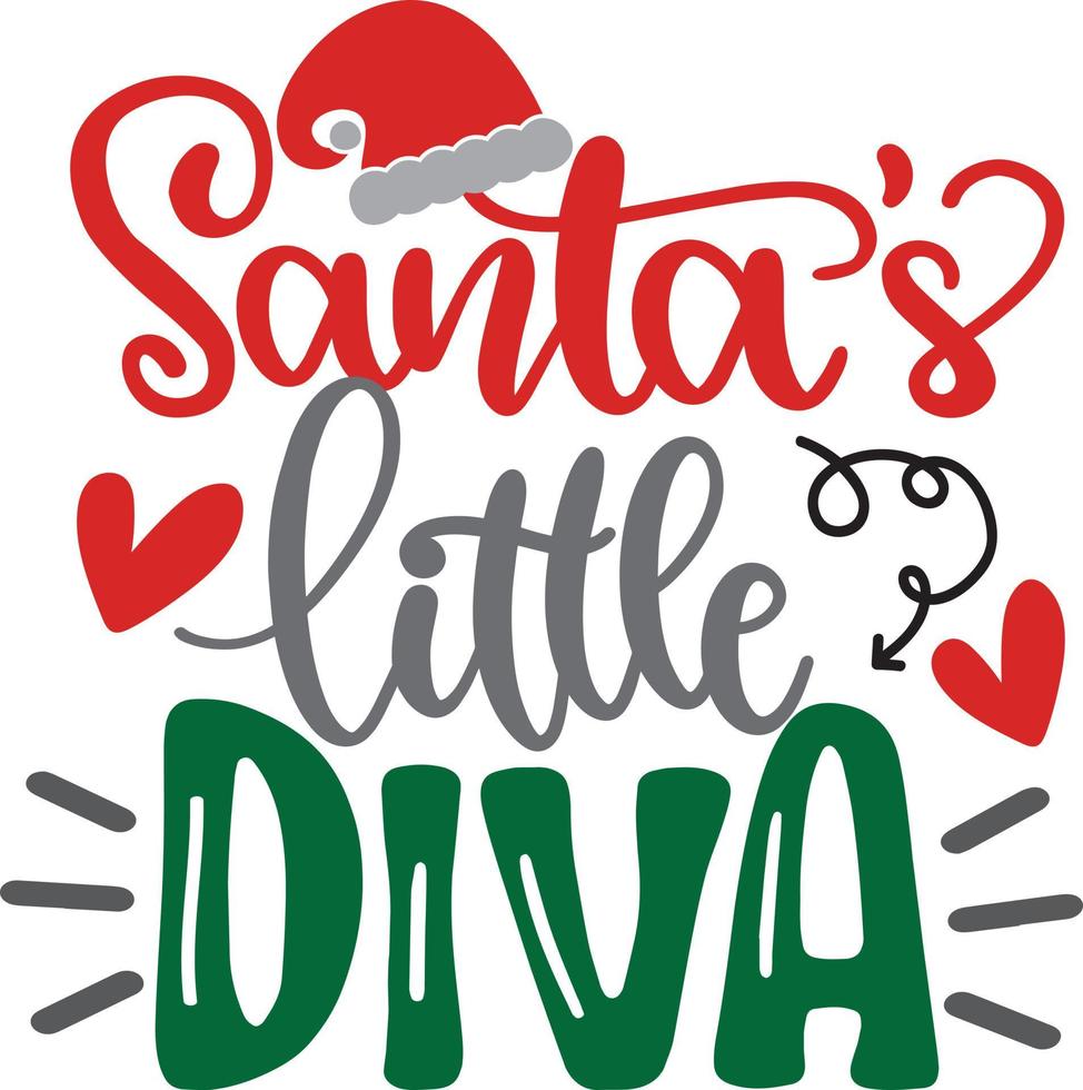 Santa's Little Diva Christmas Vector file