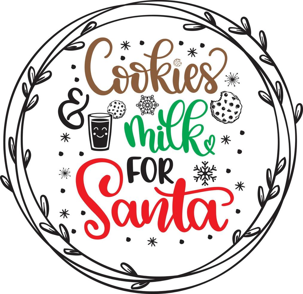 Cookies And Milk For Santa 2 Christmas Vector file
