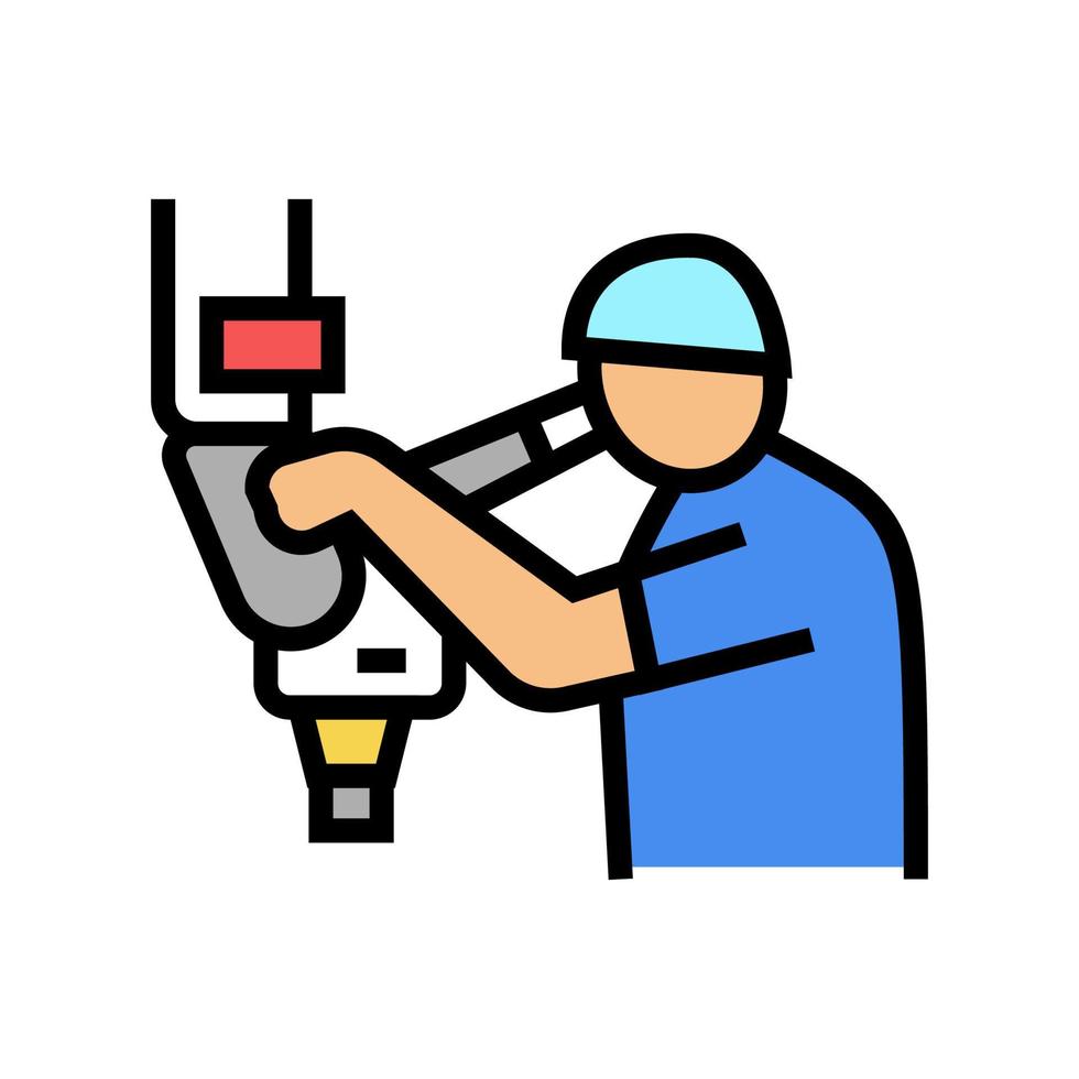 ilustración de vector de icono de color de trabajo de médico de microcirugía