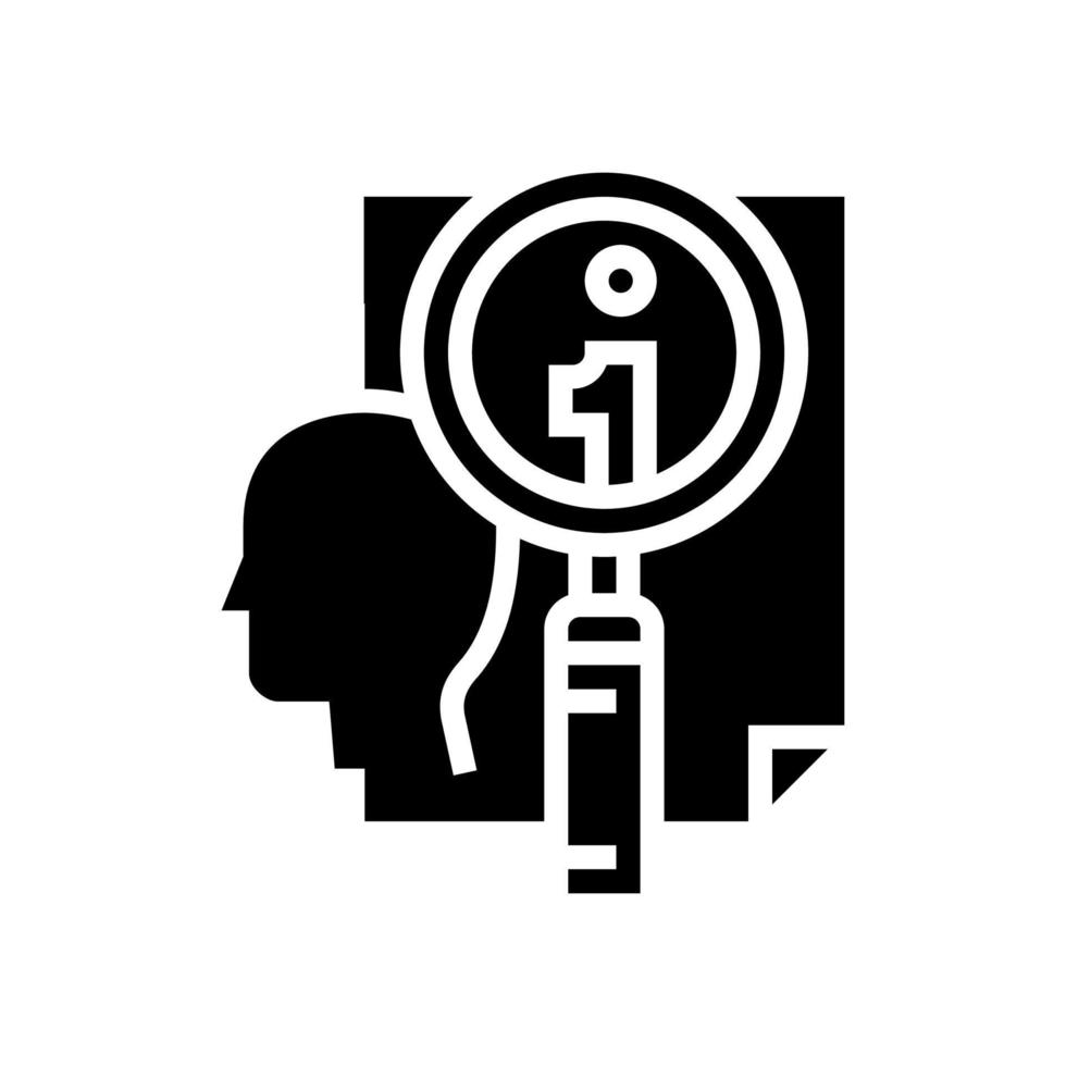 personal information research detective glyph icon vector illustration