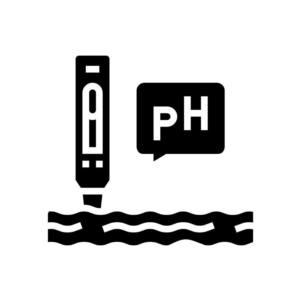 ph agua glifo icono vector ilustración