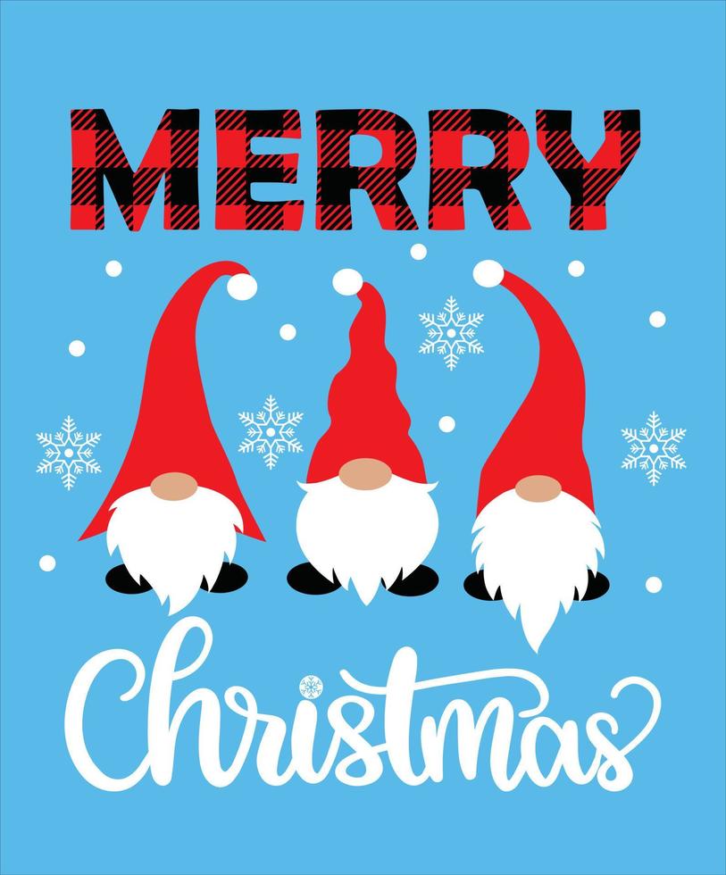 Merry Christmas Gnomes Christmas Vector file