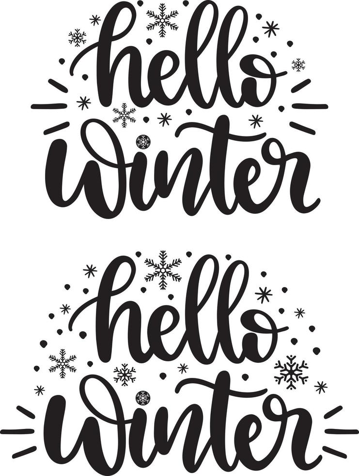 Hello Winter Christmas Vector file