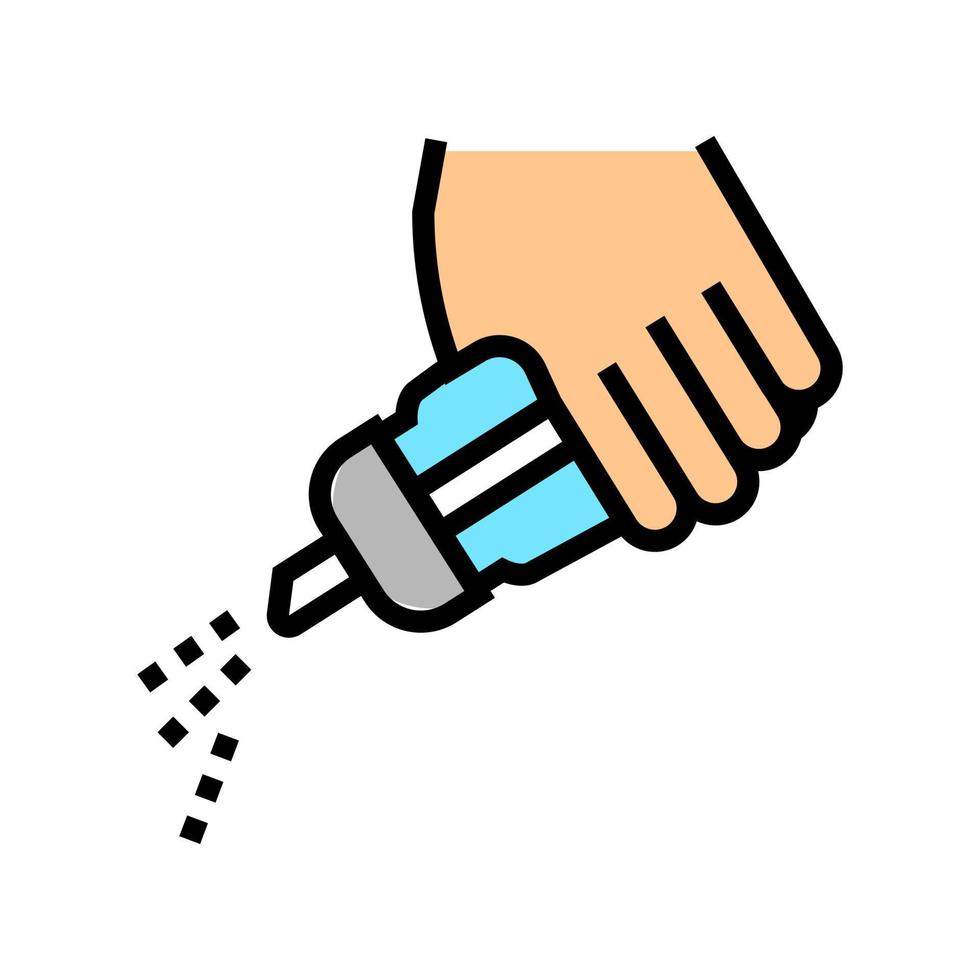 hand salting dish color icon vector illustration