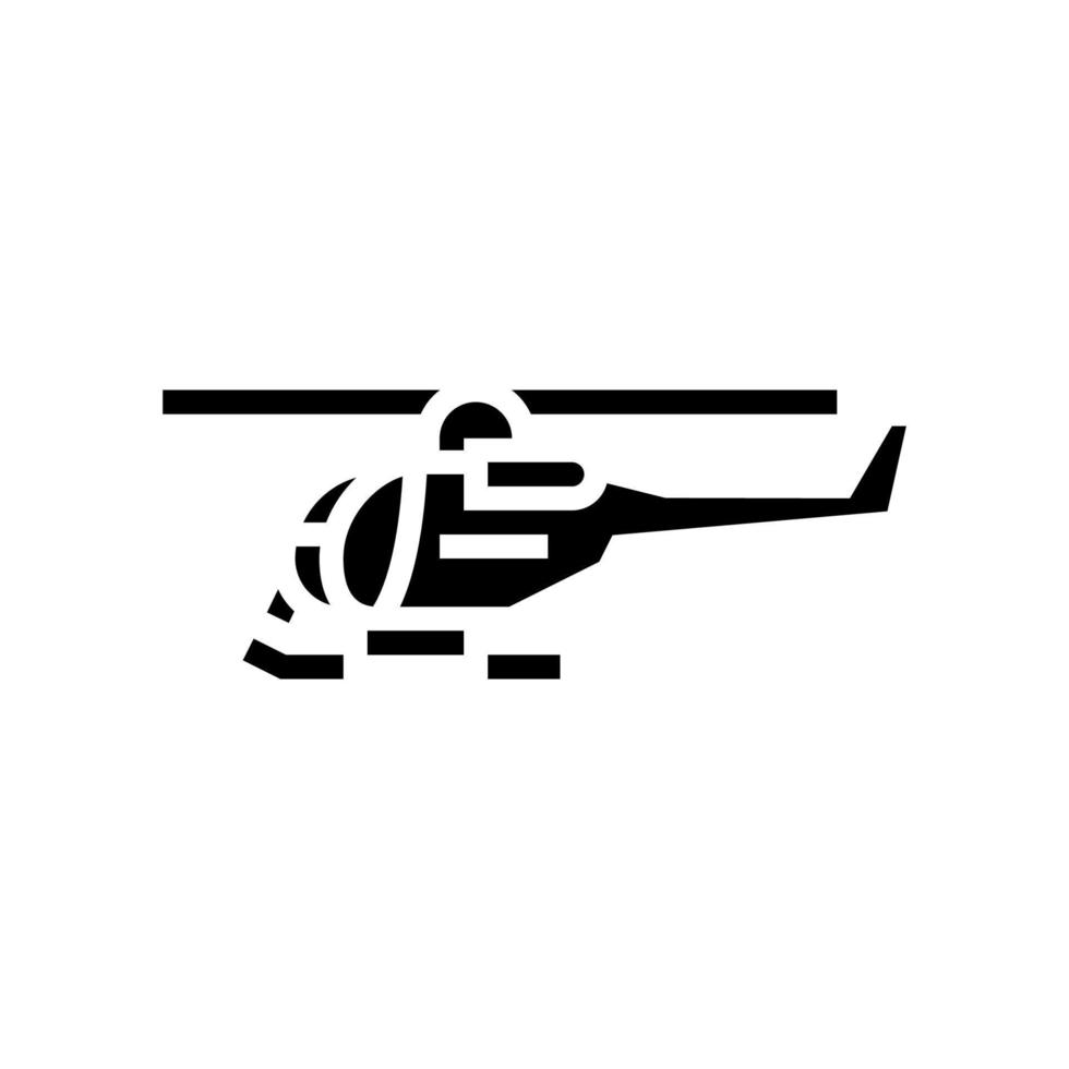 helicopter flight school glyph icon vector illustration