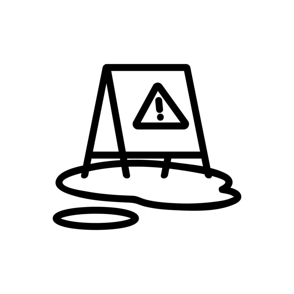 Wet floor caution icon vector. Isolated contour symbol illustration vector