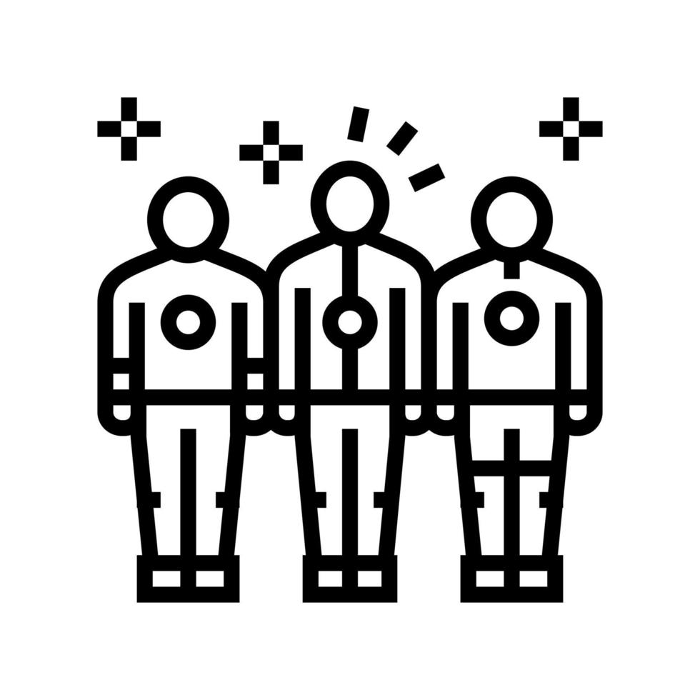 banda de música grupo línea icono vector ilustración