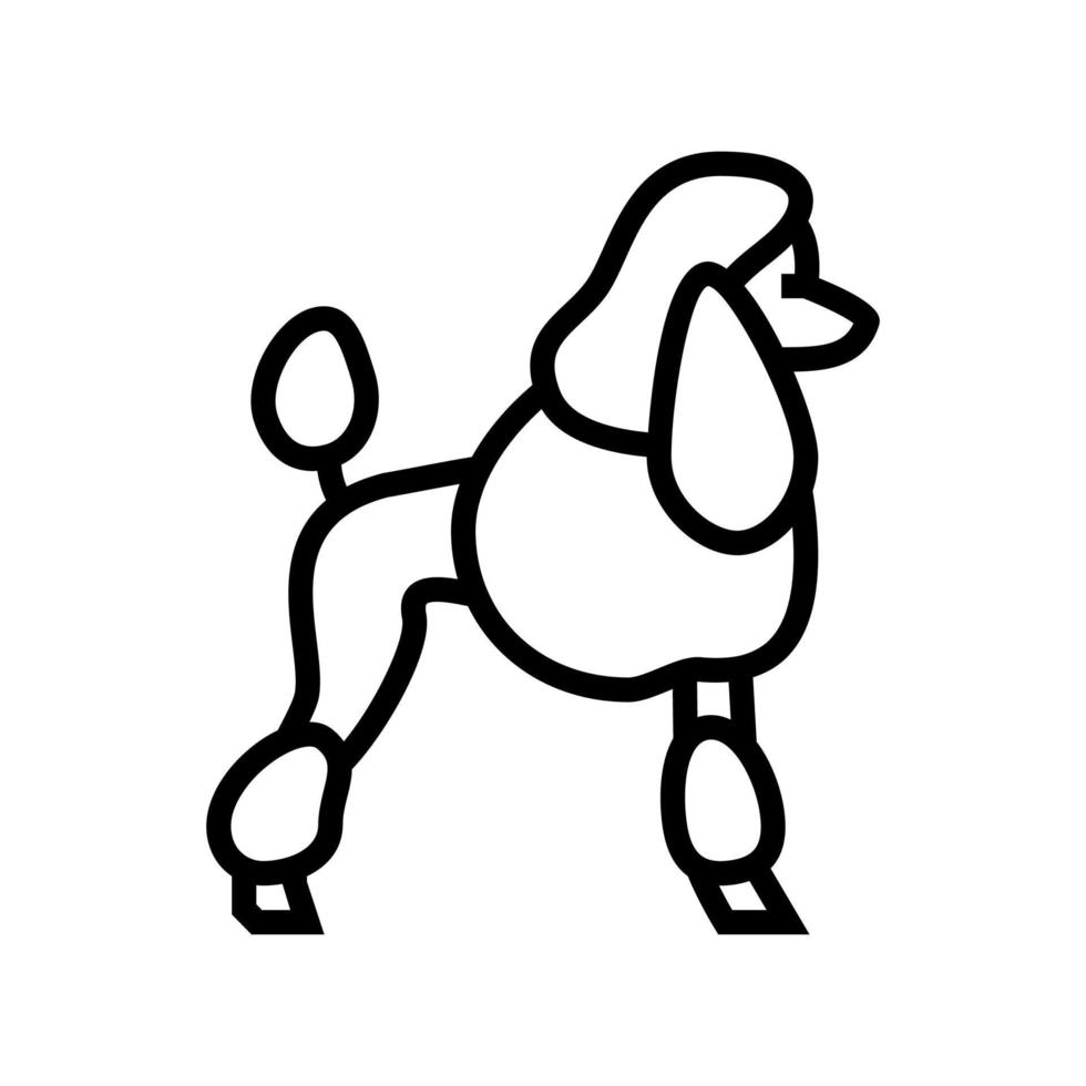 caniche perro línea icono vector ilustración