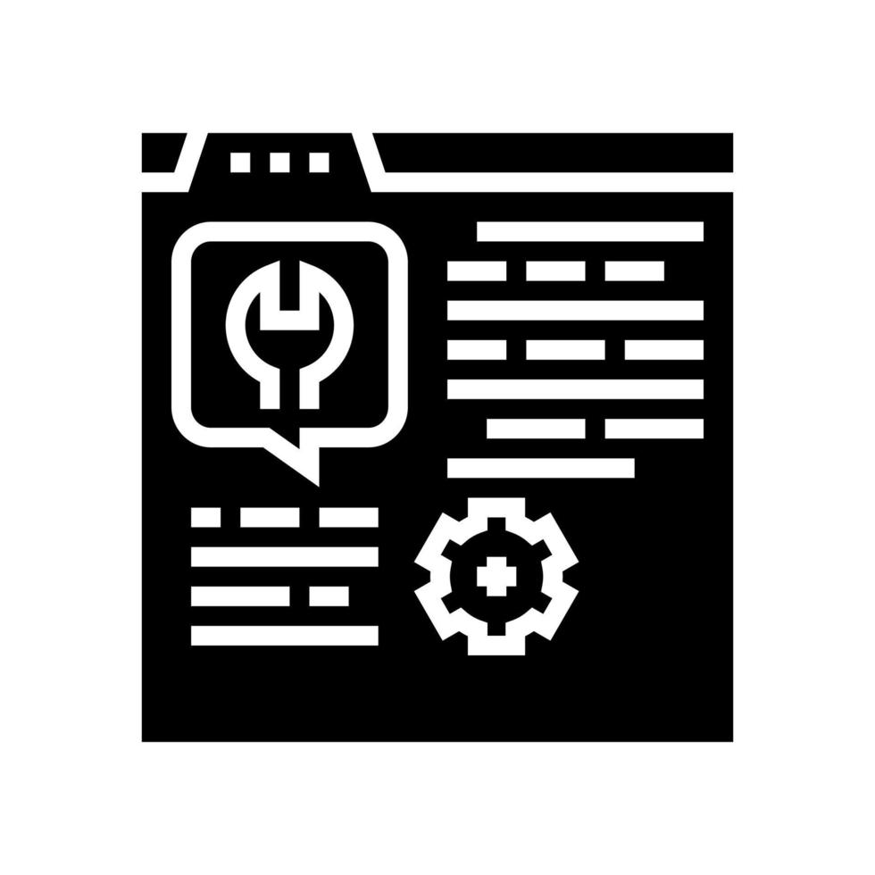 settings instruction glyph icon vector illustration