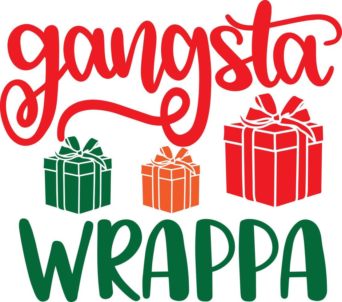 archivo vectorial de navidad gangsta wrappa vector