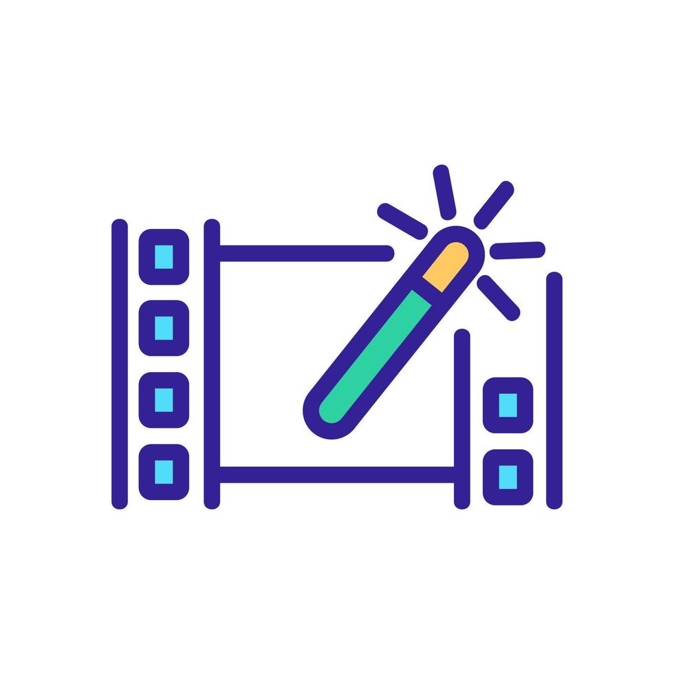 setup video icon vector outline illustration