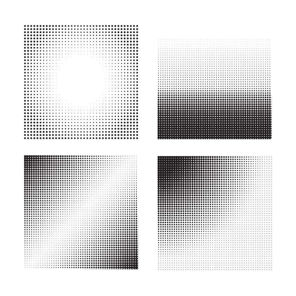 Set of Abstract Halftone Design Elements vector illustration