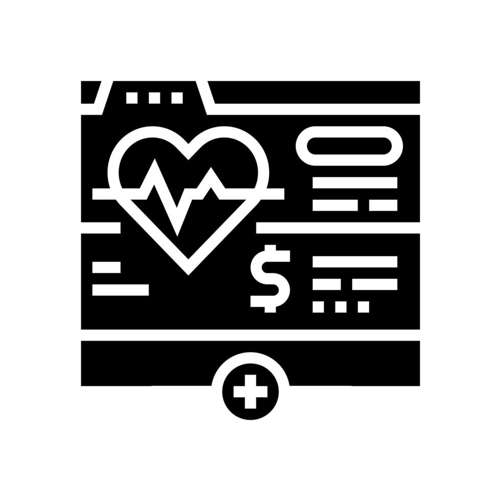 salud sitio web suscripción glifo icono vector ilustración