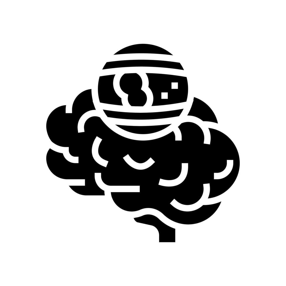 trazo cerebro problema línea icono vector ilustración