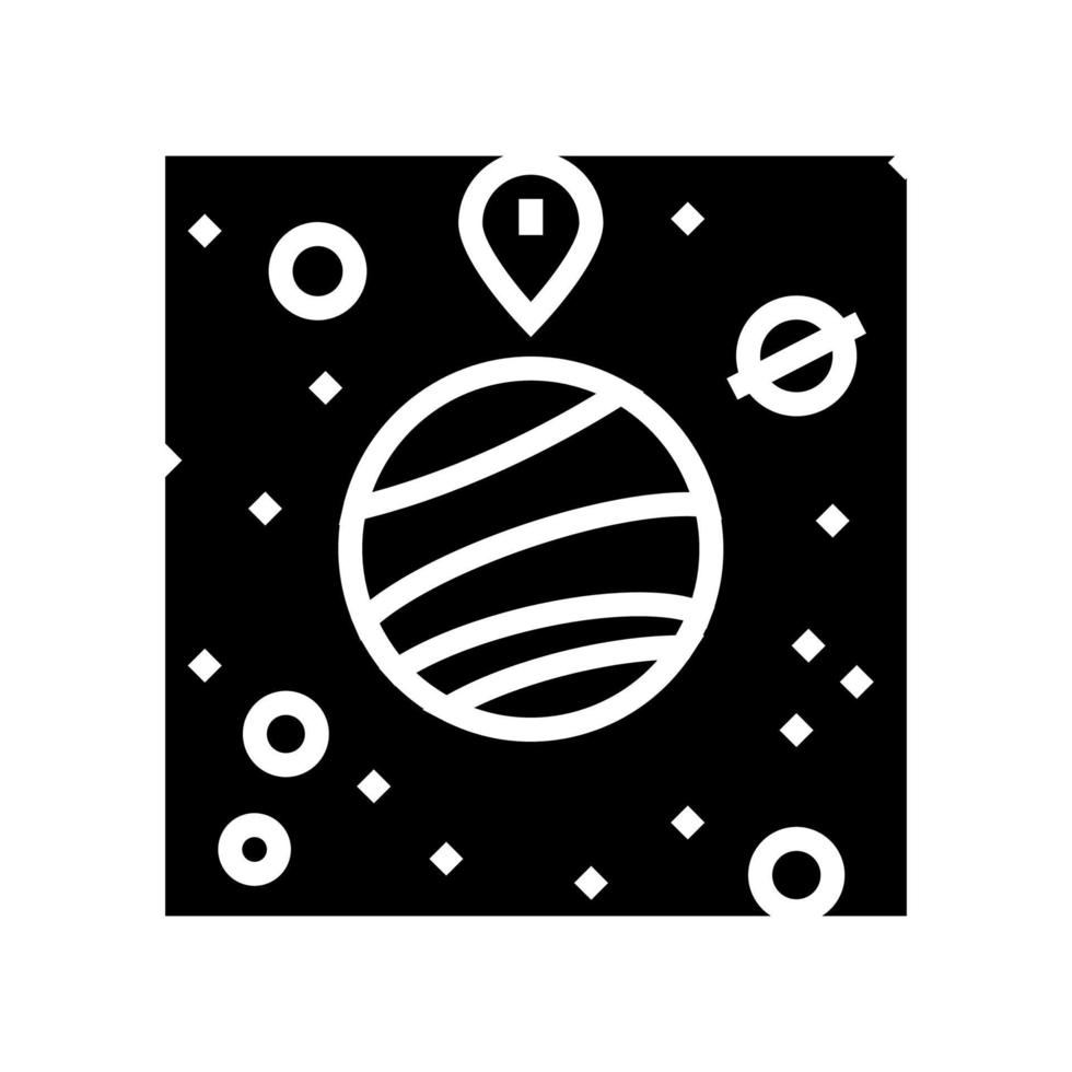 gps location point on planet glyph icon vector illustration