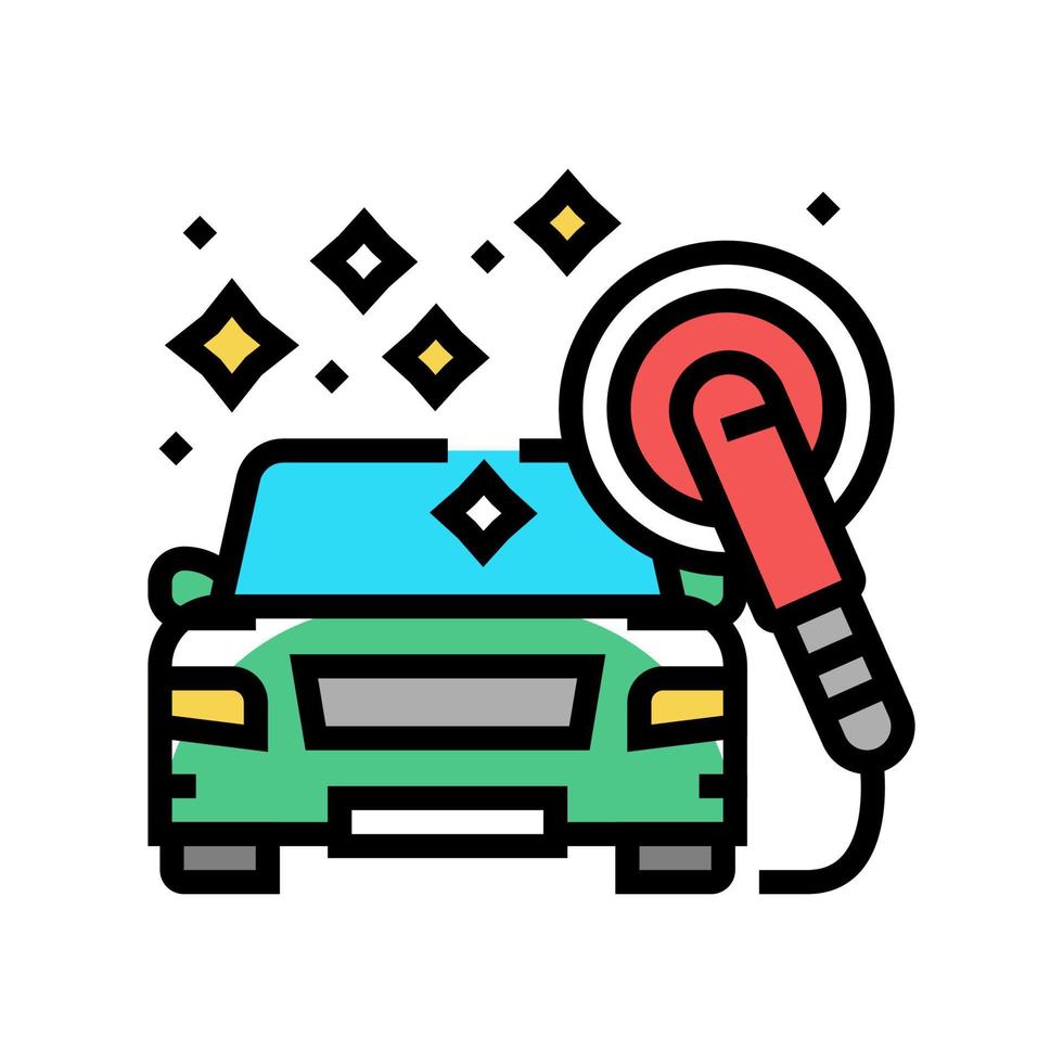 polish car wash service color icon vector illustration