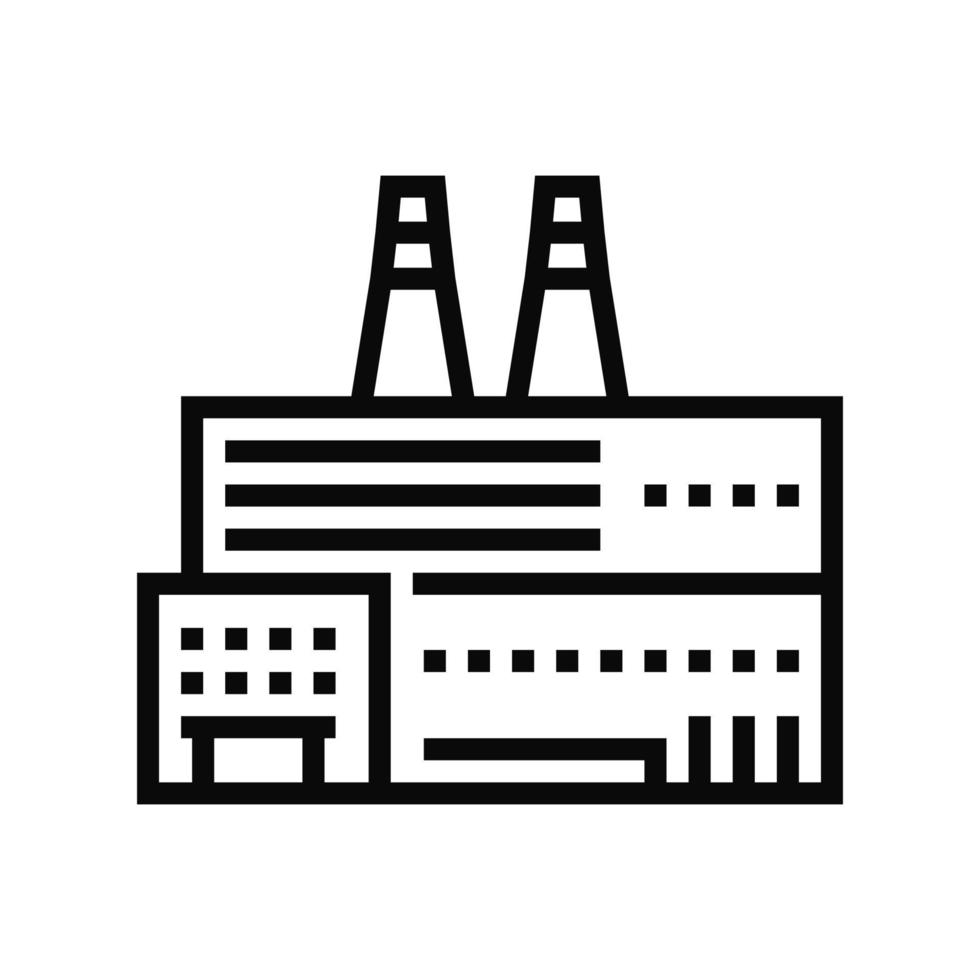 factory plant building line icon vector illustration