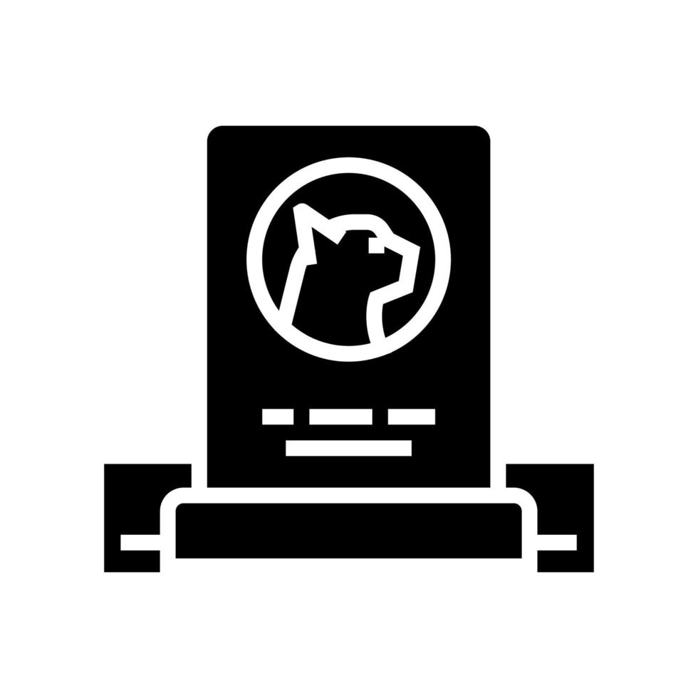 cat dead pet monument glyph icon vector illustration