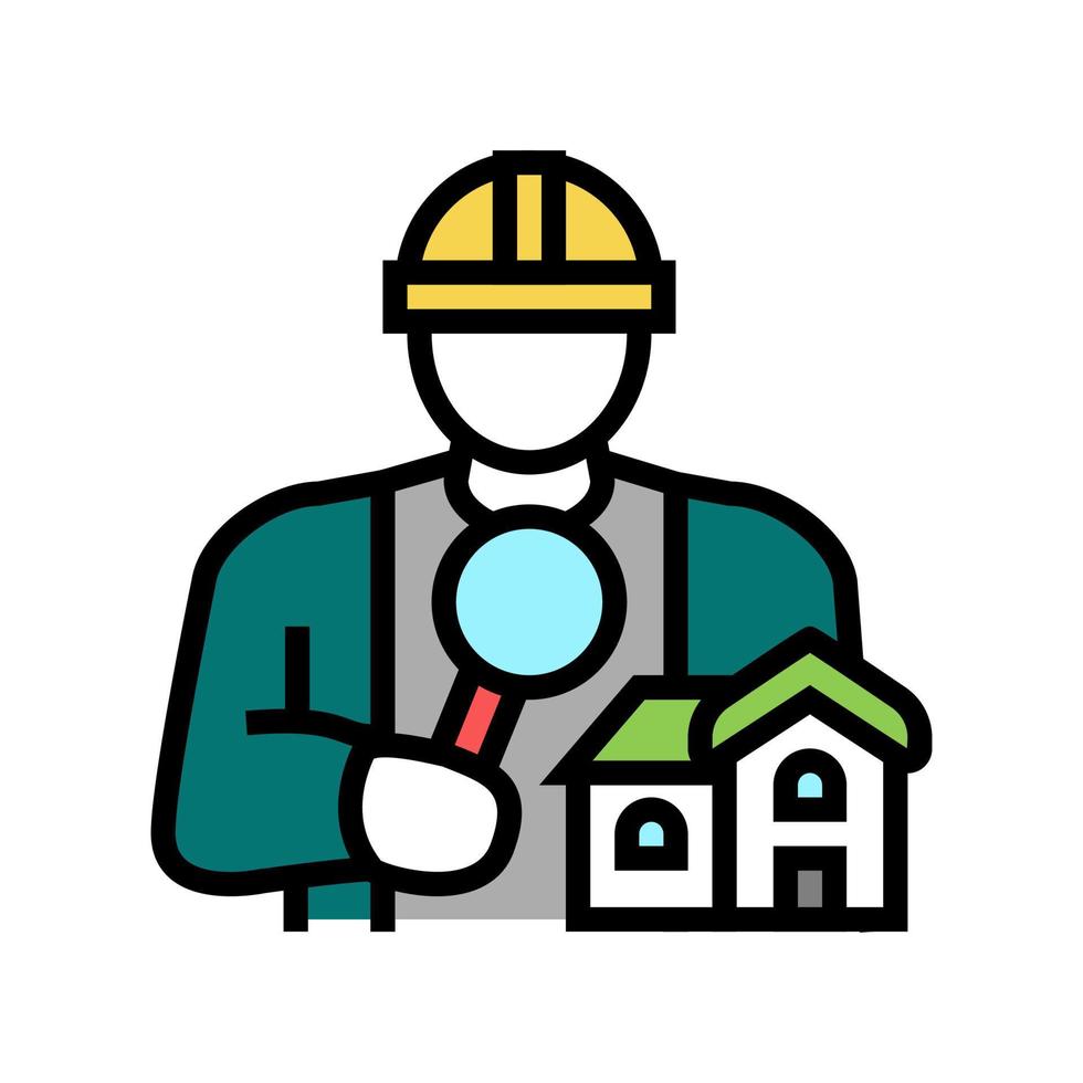 home inspector color icon vector illustration