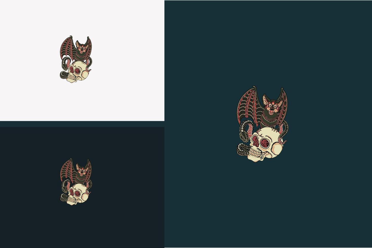 head skull and bat vector illustration design
