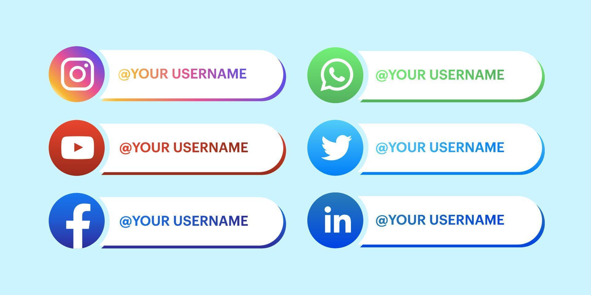 Modern Social Media Lower Third vector