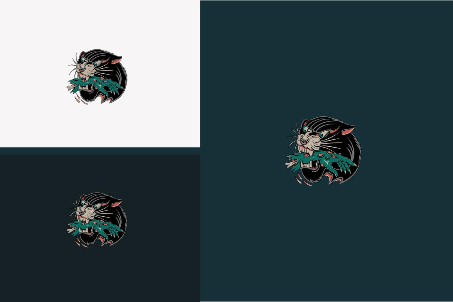 head black and panther angry vector illustration design