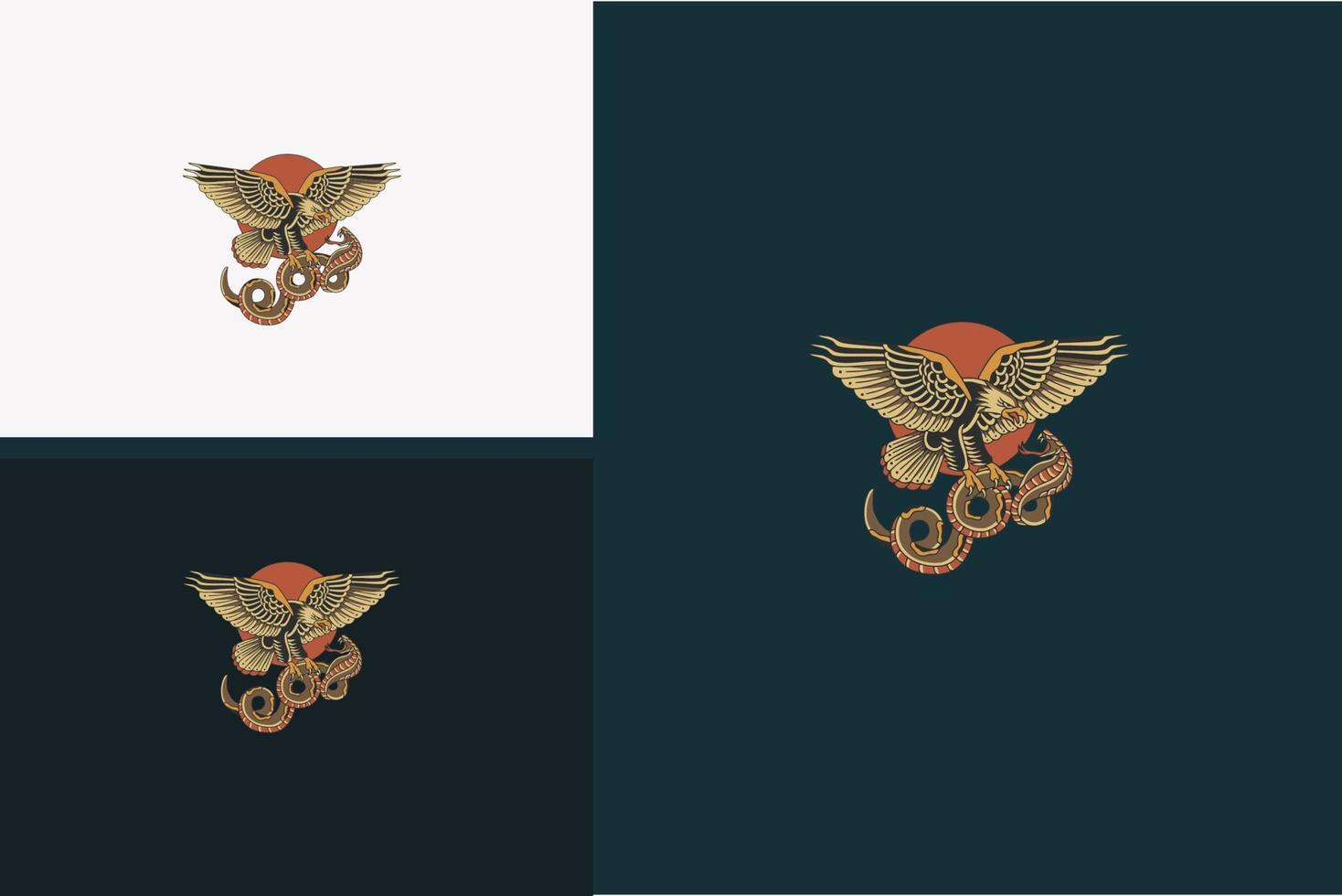 eagle and snake fighting vector illustration design