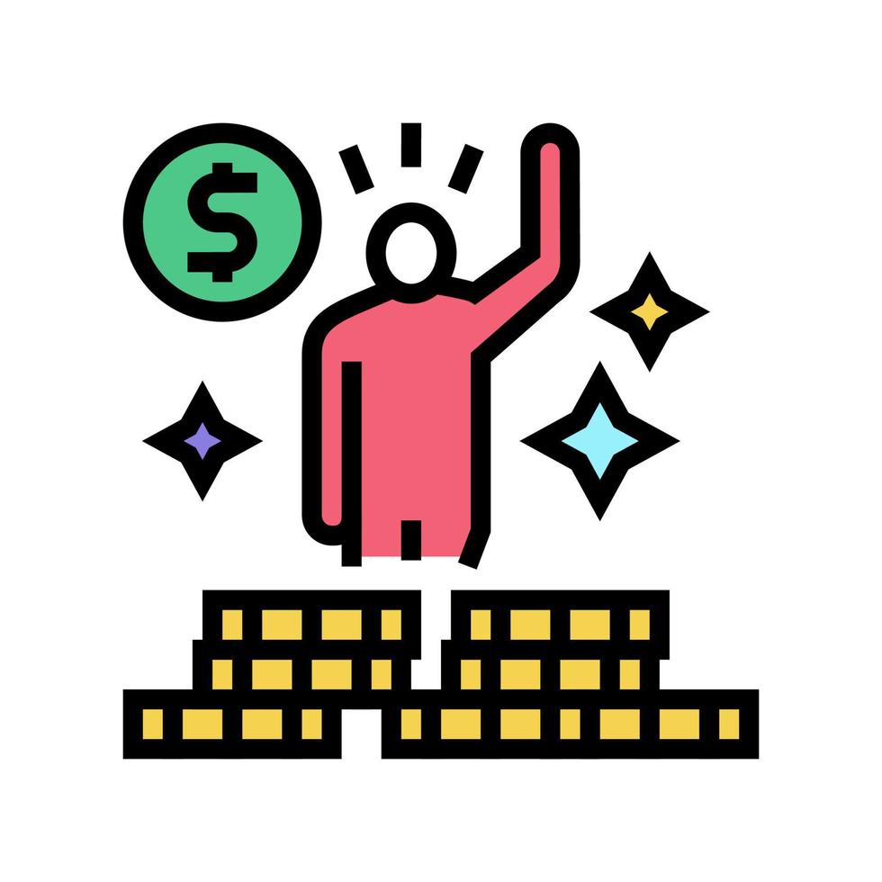 winner lotto color icon vector illustration