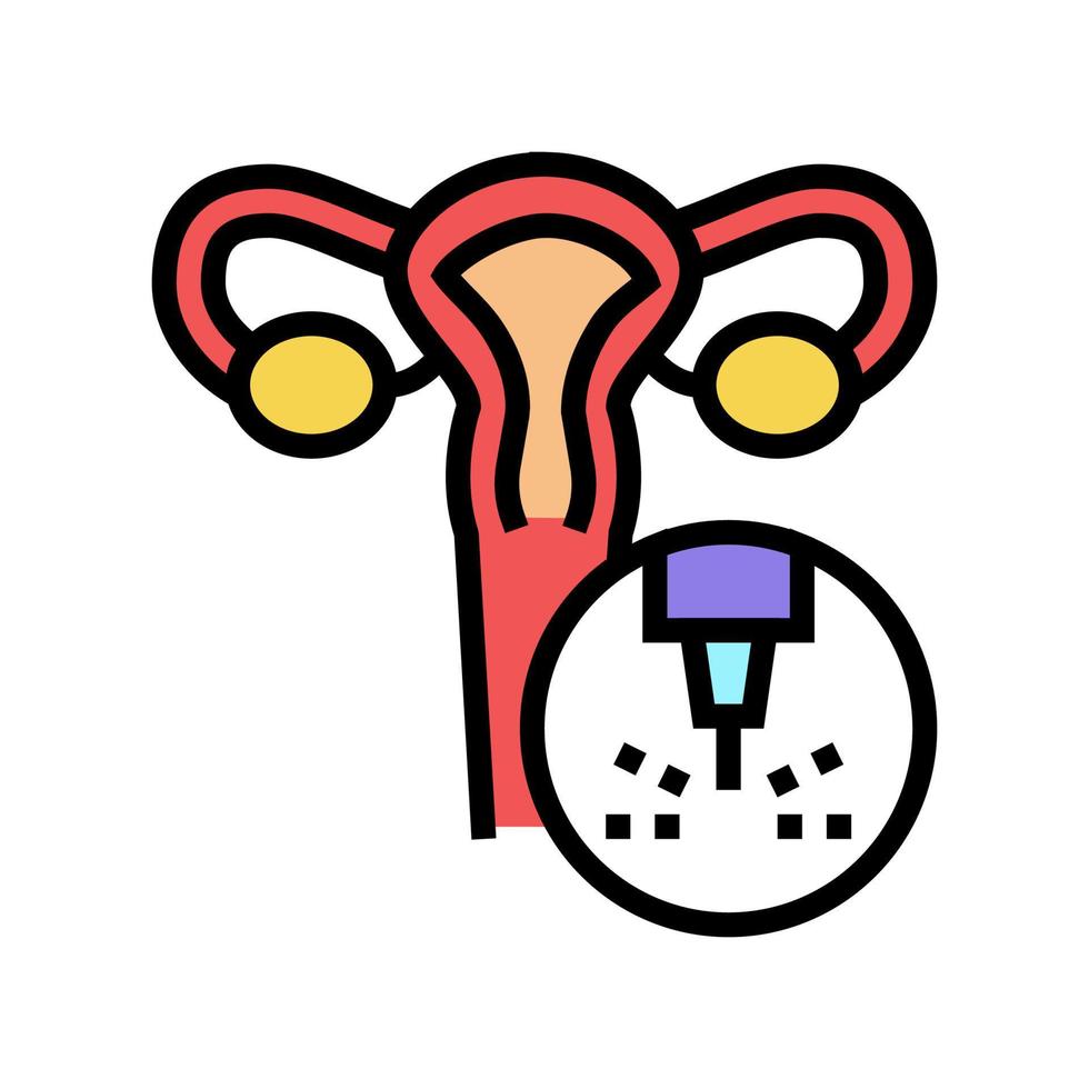 uterus medical laser treatment color icon vector illustration