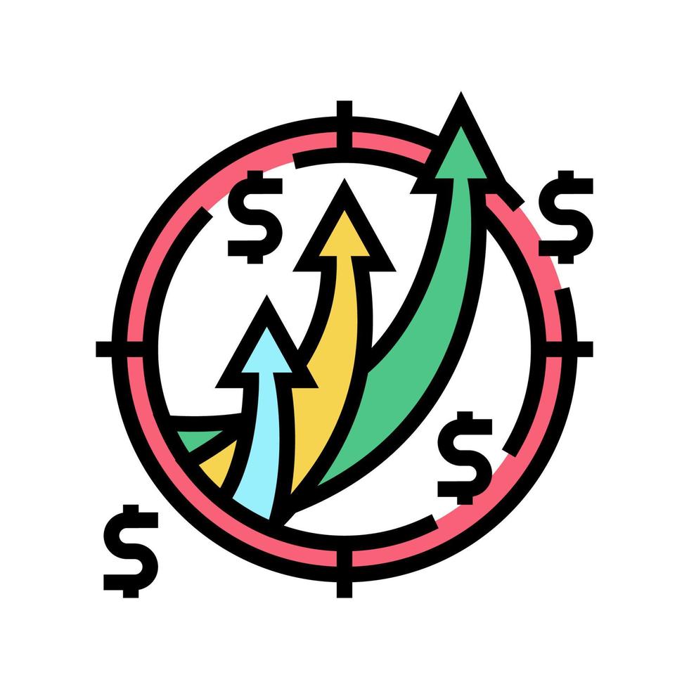 target and business goal color icon vector illustration