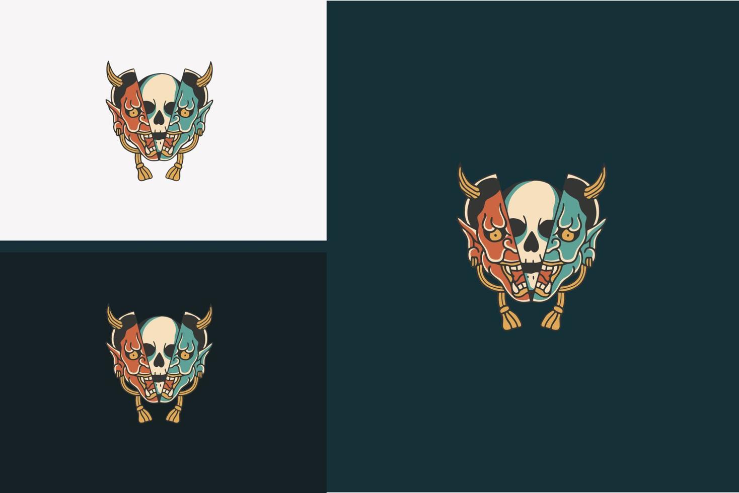 Diseño de ilustración de vector abstracto cabeza diablo