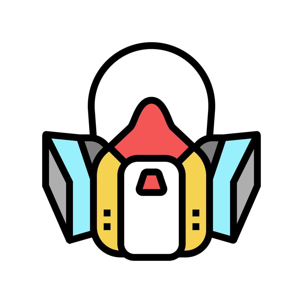 respirator protection from smoke color icon vector illustration