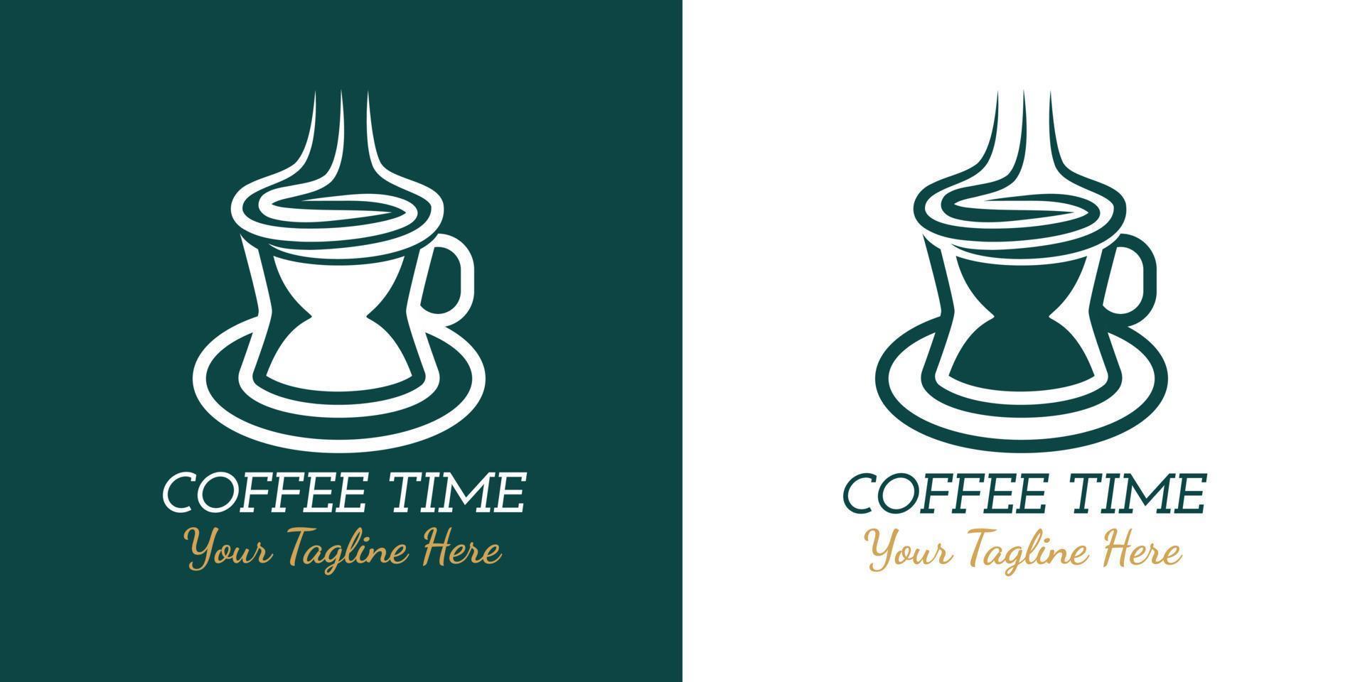 Hora de cafe. diseño de logotipo de café vector