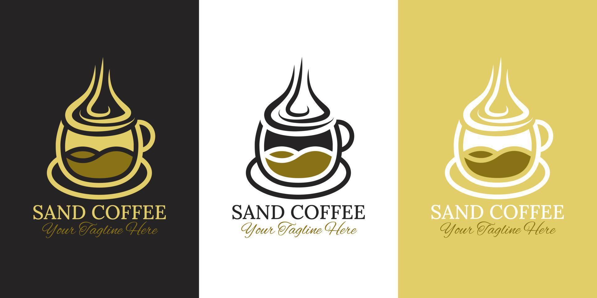 café de arena. diseño de logotipo de café vector