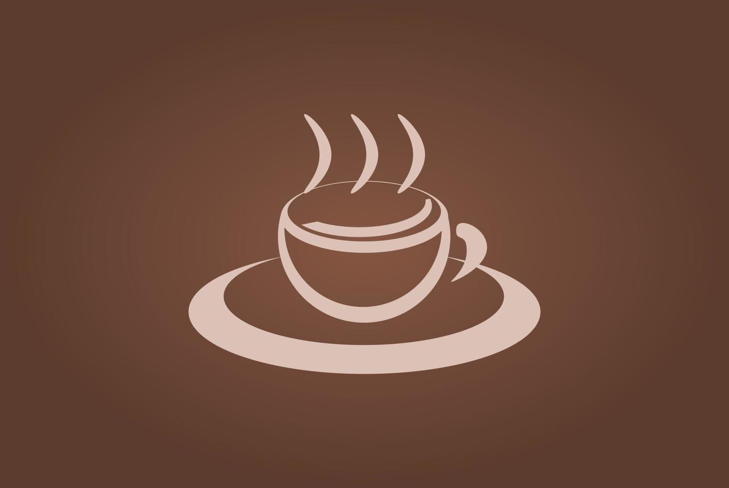 simple vector background with coffee theme. brown background with a cup of coffee. a suitable background for presentation activities, publications, or activities on social media.