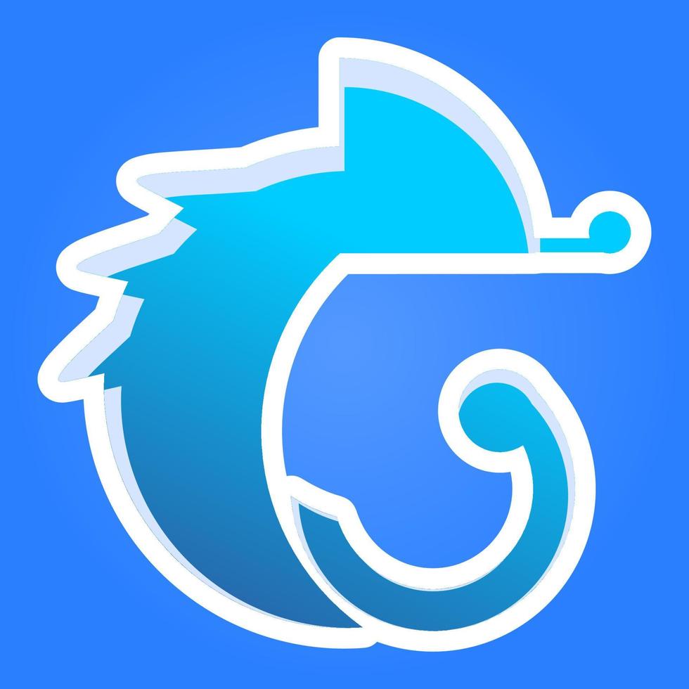 Iguana illustration isolated on blue background. simple iguana logo on blue background. vector