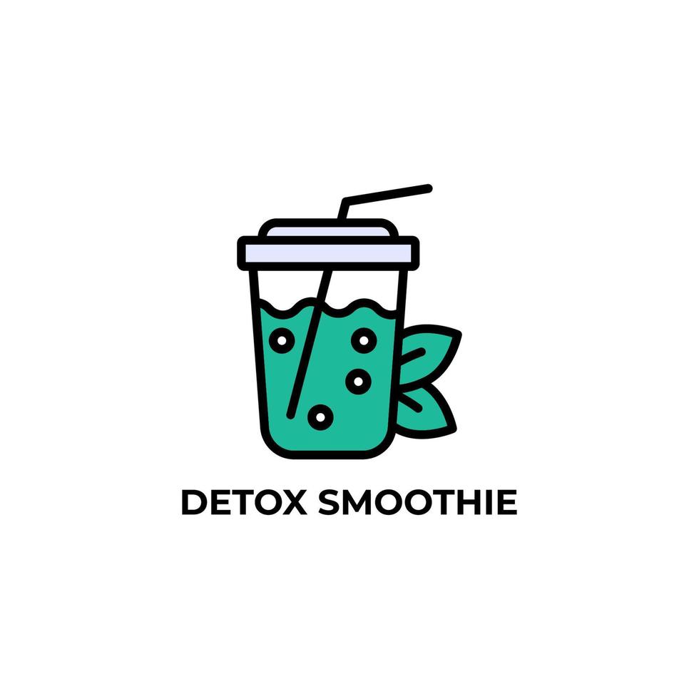 icono de vector de batido de desintoxicación. Ilustración de vector de diseño plano colorido. gráficos vectoriales