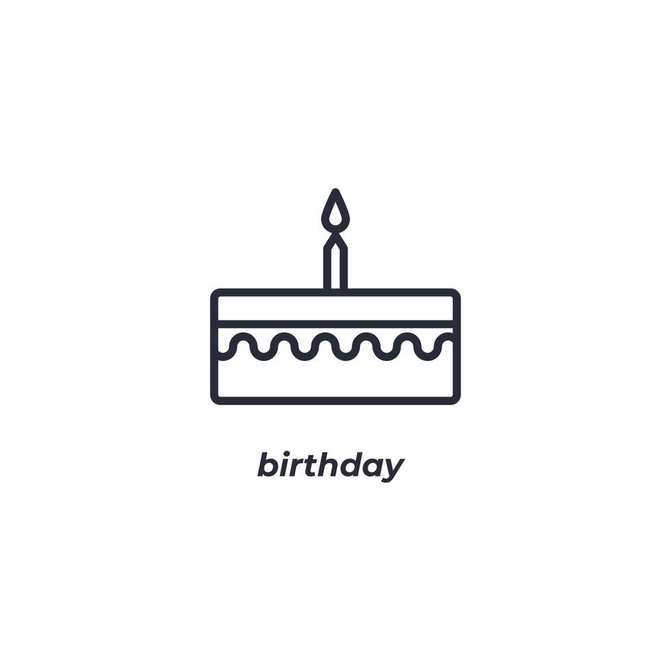 Vector sign of birthday symbol is isolated on a white background. icon color editable.
