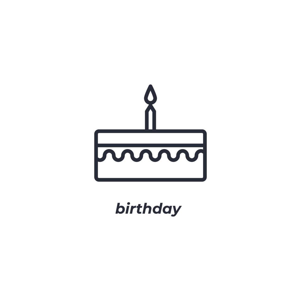 Vector sign of birthday symbol is isolated on a white background. icon