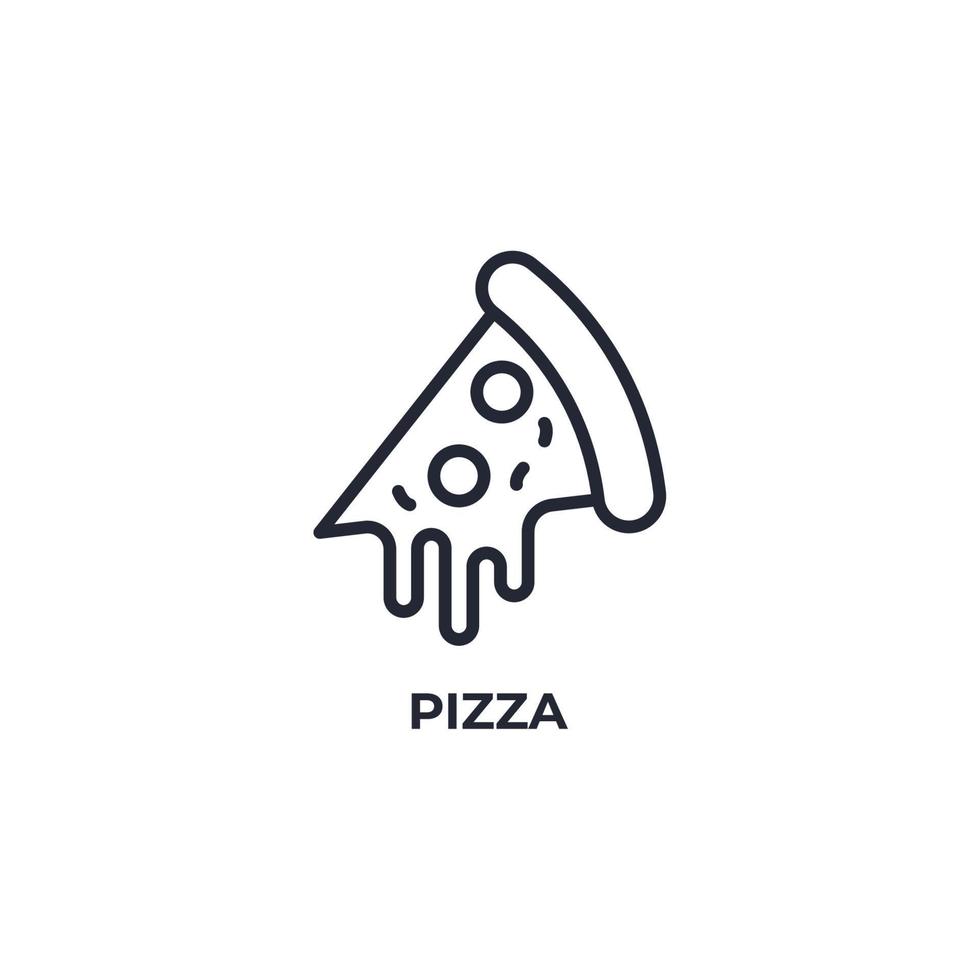 Vector sign of pizza symbol is isolated on a white background. icon color editable.