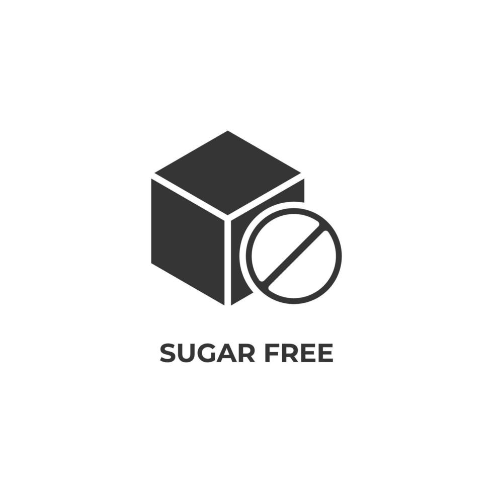 Vector sign of sugar free symbol is isolated on a white background. icon color editable.