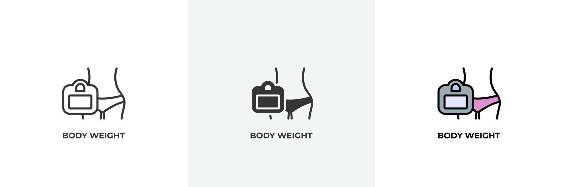 body weight icon. Line, solid and filled outline colorful version, outline and filled vector sign. Idea Symbol, logo illustration. Vector graphics