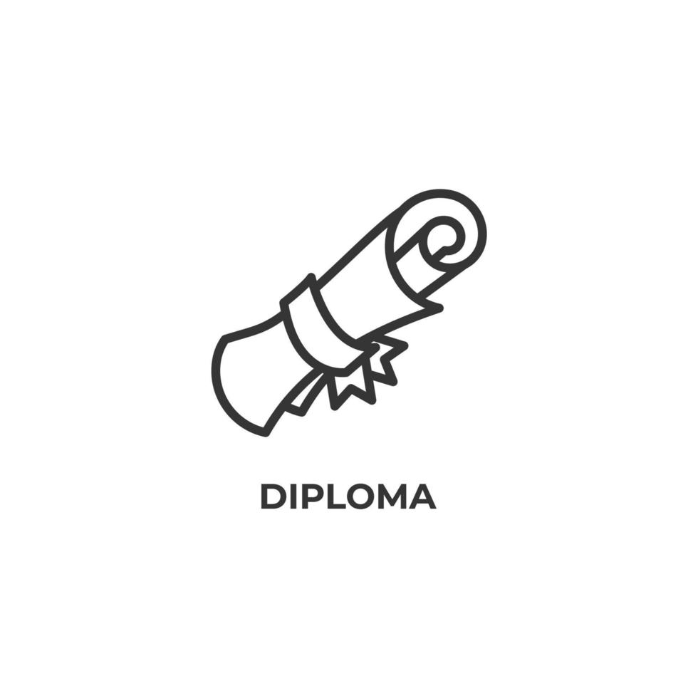 el signo vectorial del símbolo del diploma está aislado en un fondo blanco. color de icono editable. vector