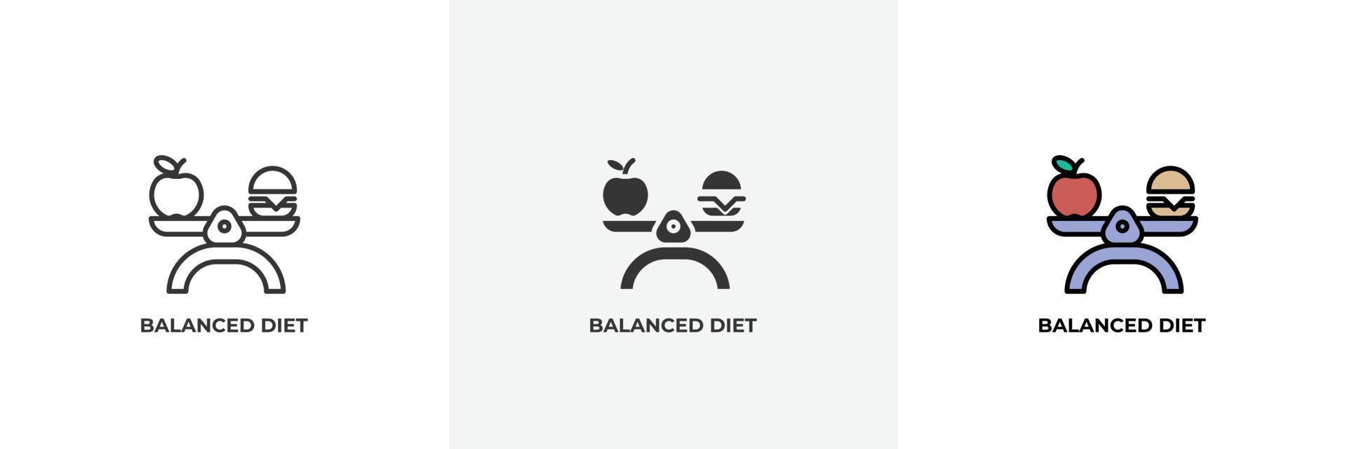balanced diet icon. Line, solid and filled outline colorful version, outline and filled vector sign. Idea Symbol, logo illustration. Vector graphics