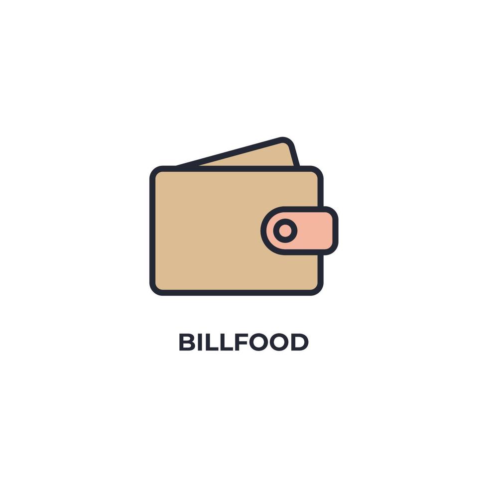 bill food vector icon. Colorful flat design vector illustration. Vector graphics