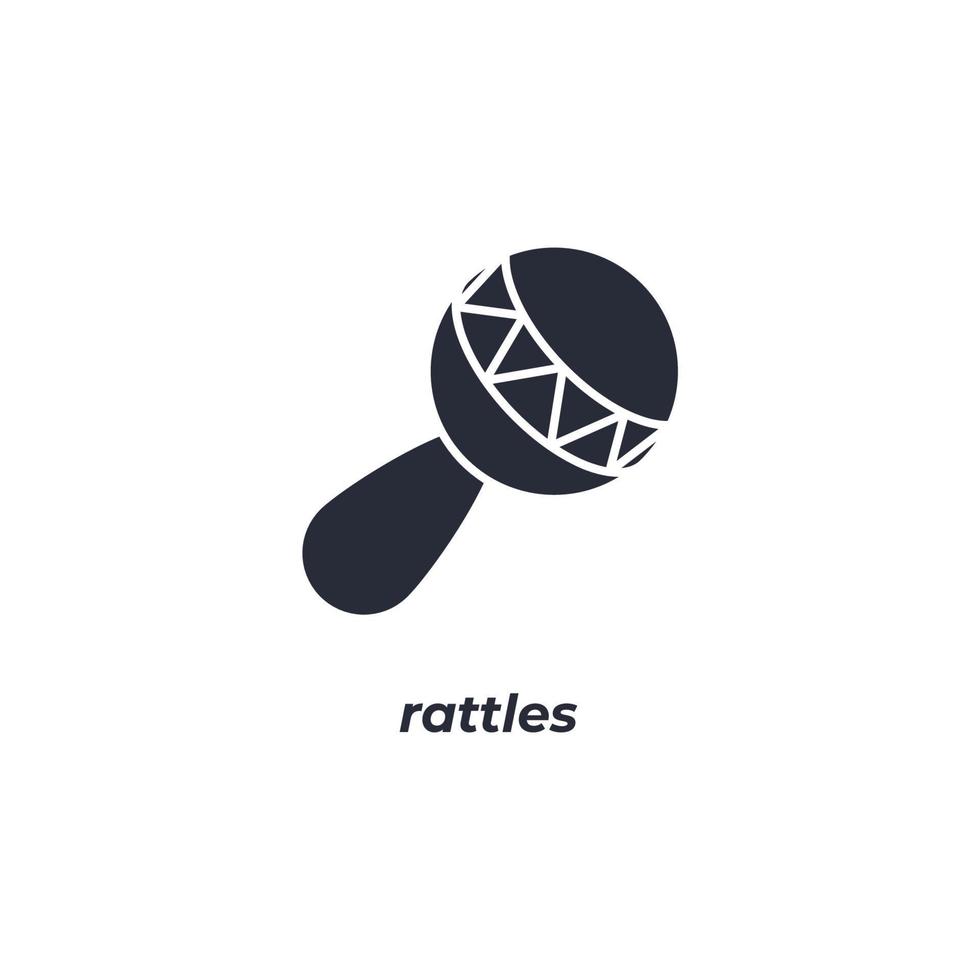 Vector sign of rattles symbol is isolated on a white background. icon color editable.