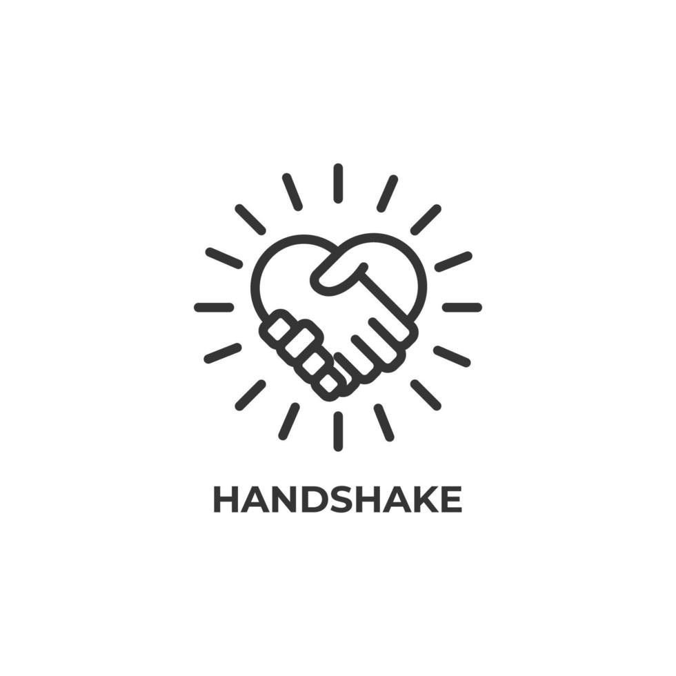 Vector sign of handshake symbol is isolated on a white background. icon color editable.