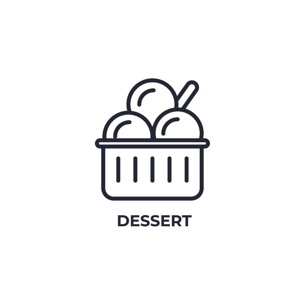 Vector sign of dessert symbol is isolated on a white background. icon color editable.