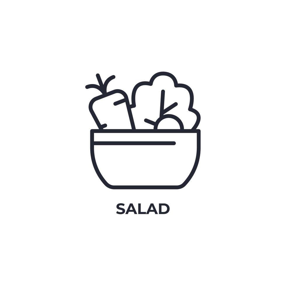 Vector sign of salad symbol is isolated on a white background. icon color editable.